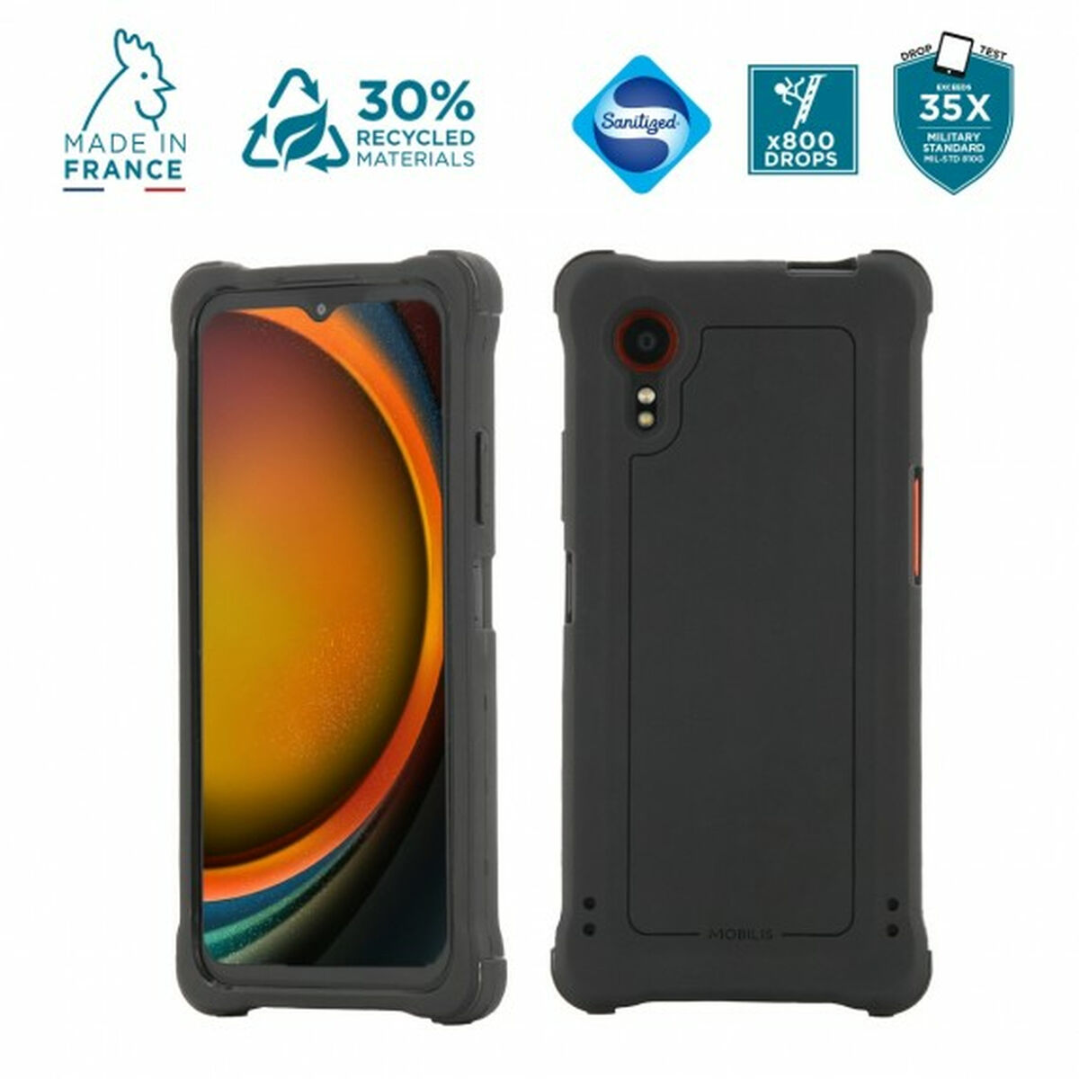 Capa para Telemóvel Mobilis 054016 Preto Cinzento